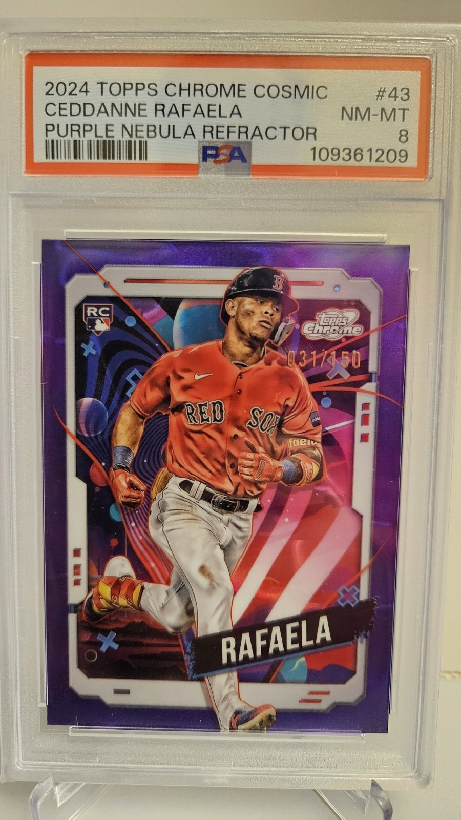 2024 Topps Chrome Cosmic CEDDANNE RAFAELA Purple Nebula #43 PSA 8 31/150