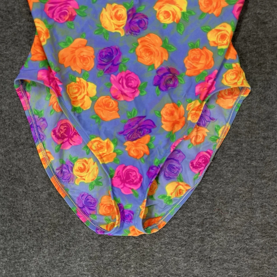 Traje de baño vintage Victoria’s Secret de una pieza talla 14C con aros azul floral rosa Foto 2 de 4