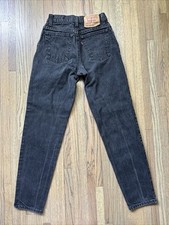 Vintage Levi's 550 Red Tag Relaxed Fit Tapered Leg Women  s SZ 5 Black Jeans USA