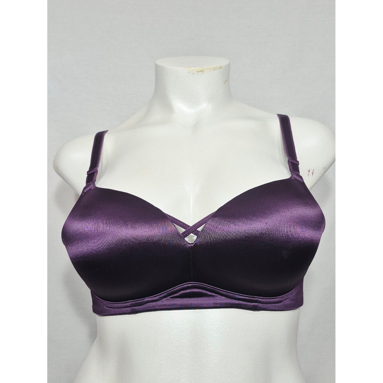 40B Torrid 360 Back Smoothing Wire Free Push Up Plunge Bra Purple