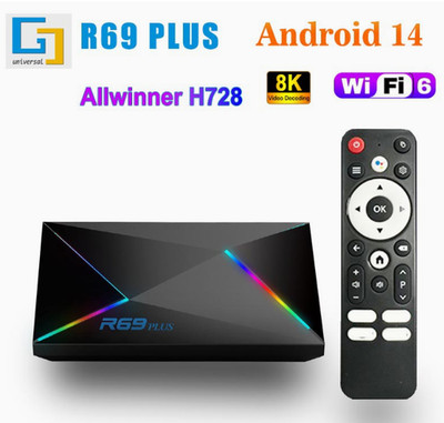 Smart TV Box R69 PLUS Android 14 H728 Octa-Core 2.4G/5G WiFi6 BT5.0 Media Player