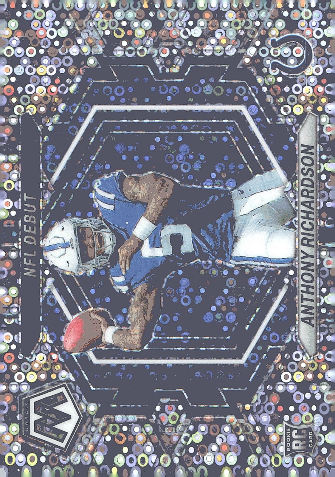 2023 Panini Mosaic #ND-5 Anthony Richardson Silver No Huddle Mosaic