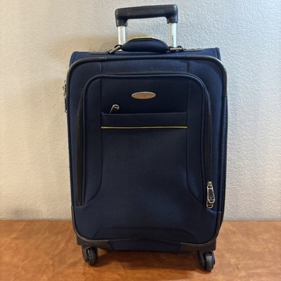 Samsonite Carry-On Luggage Blue With Yellow Stripe