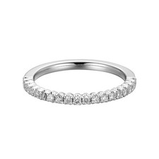 14K White Gold Round Natural Diamond Wedding Band MZ9468