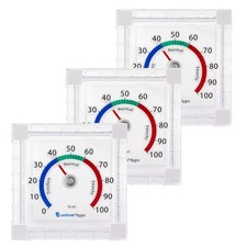 3 Stück Fenster Hygrometer Set Selbstklebend...