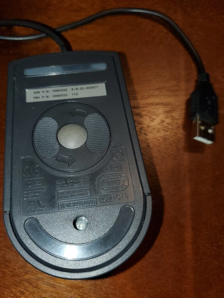 Vintage Black IBM M-UL-IBM6 Mechanical Ball Mouse USB Wired - Tested & Working - Image 2 of 2