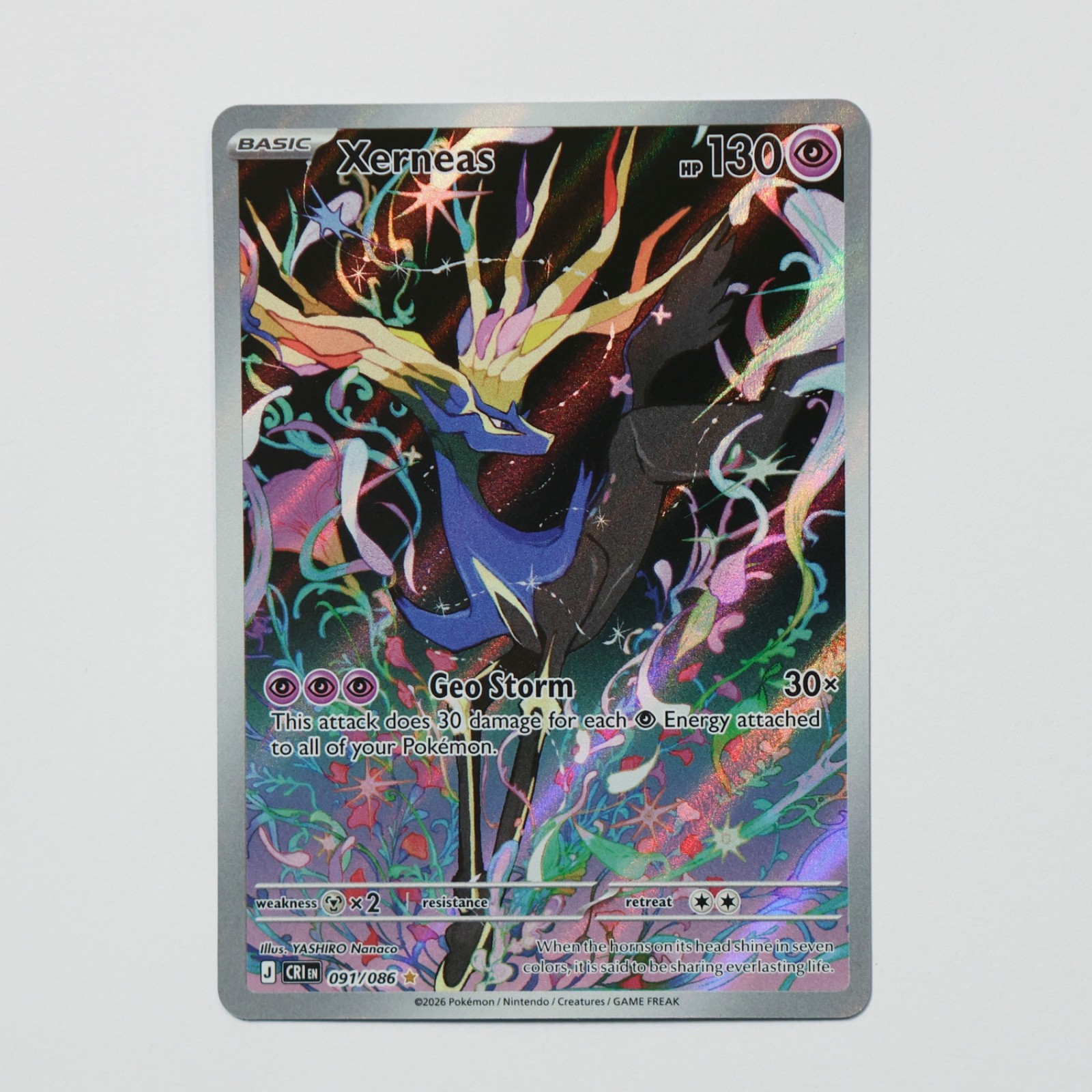 Xerneas 091/086 Illustration Rare Chaos Rising (CRI) Pokemon Card Near Mint NM