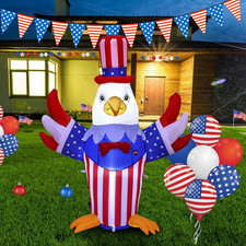5Ft Independence Day Inflatable Decoration 4Th of July Patriotic Bald Eagle Outd