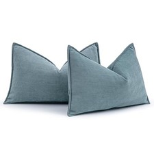 Pack of 2 Decorative Lumbar Pillow Covers 20" x 12" Pack of 2 Dusty Blue
