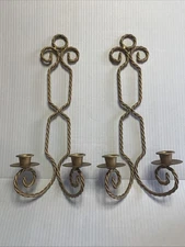 Home Interiors Twisted Metal Sconces, Set Of 2