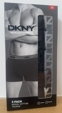DKNY Modal Cotton Trunk Boxers - 5 Pack Black - Medium - New Sealed Box