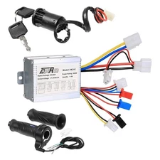36V 500W Brush Motor Controller Throttle Keylock For Electric Scooter E Bike ATV