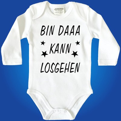 Witziger Baby-Body Babybody Einteiler mit Spruch - Bin daaa kann losgehen