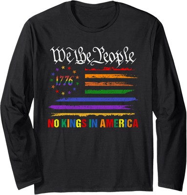 Patriotic Pro Democracy Protest July14 No Kings In US Long Sleeve Tshirt