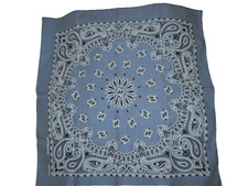  NEW  Hav-A-Hank Paisley Bandana - Chambray  22" W x 22" L