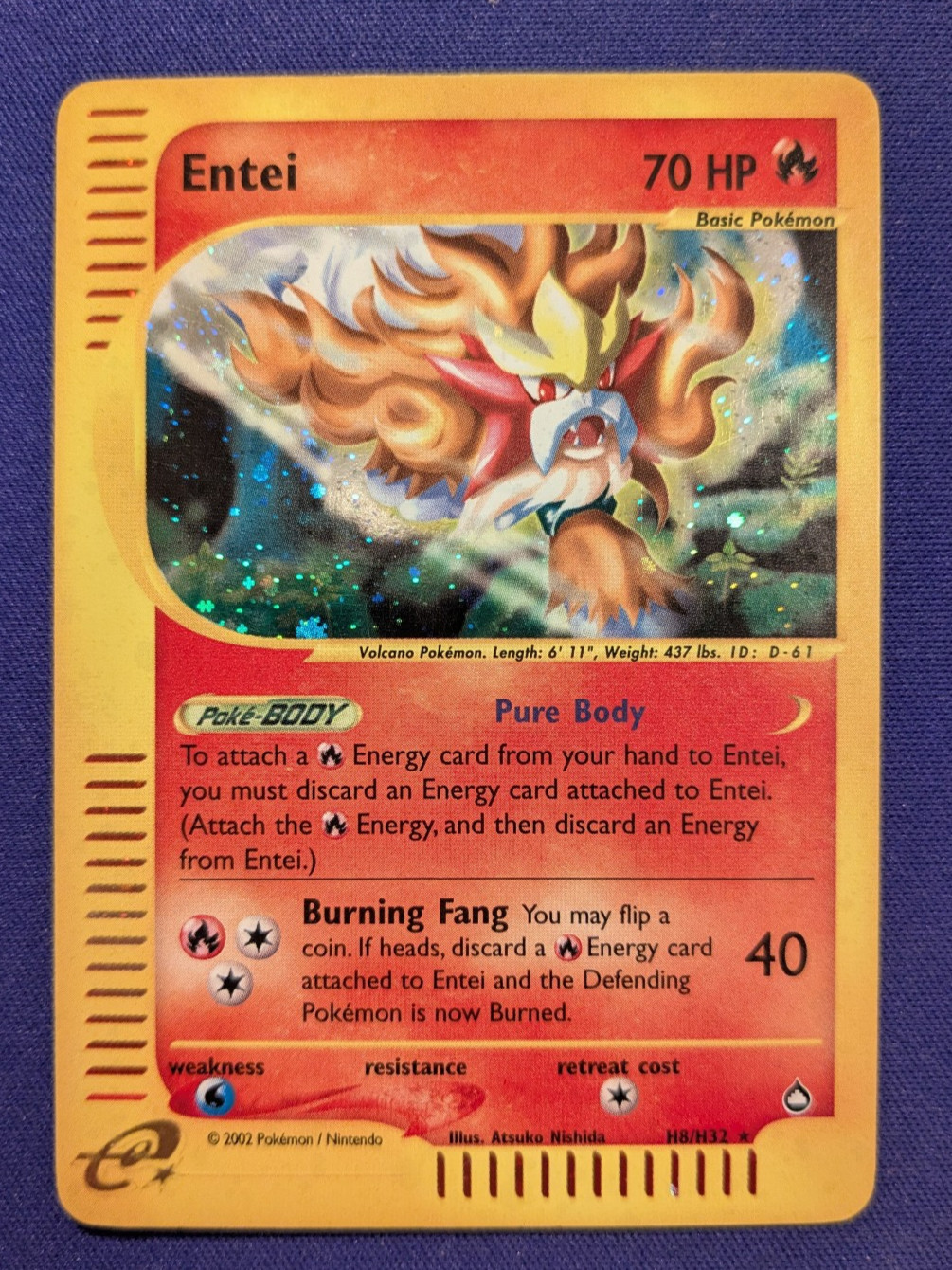 Entei H8/H32 Holo - LP clean - Pokemon Aquapolis (2003)  - Vintage Pokemon