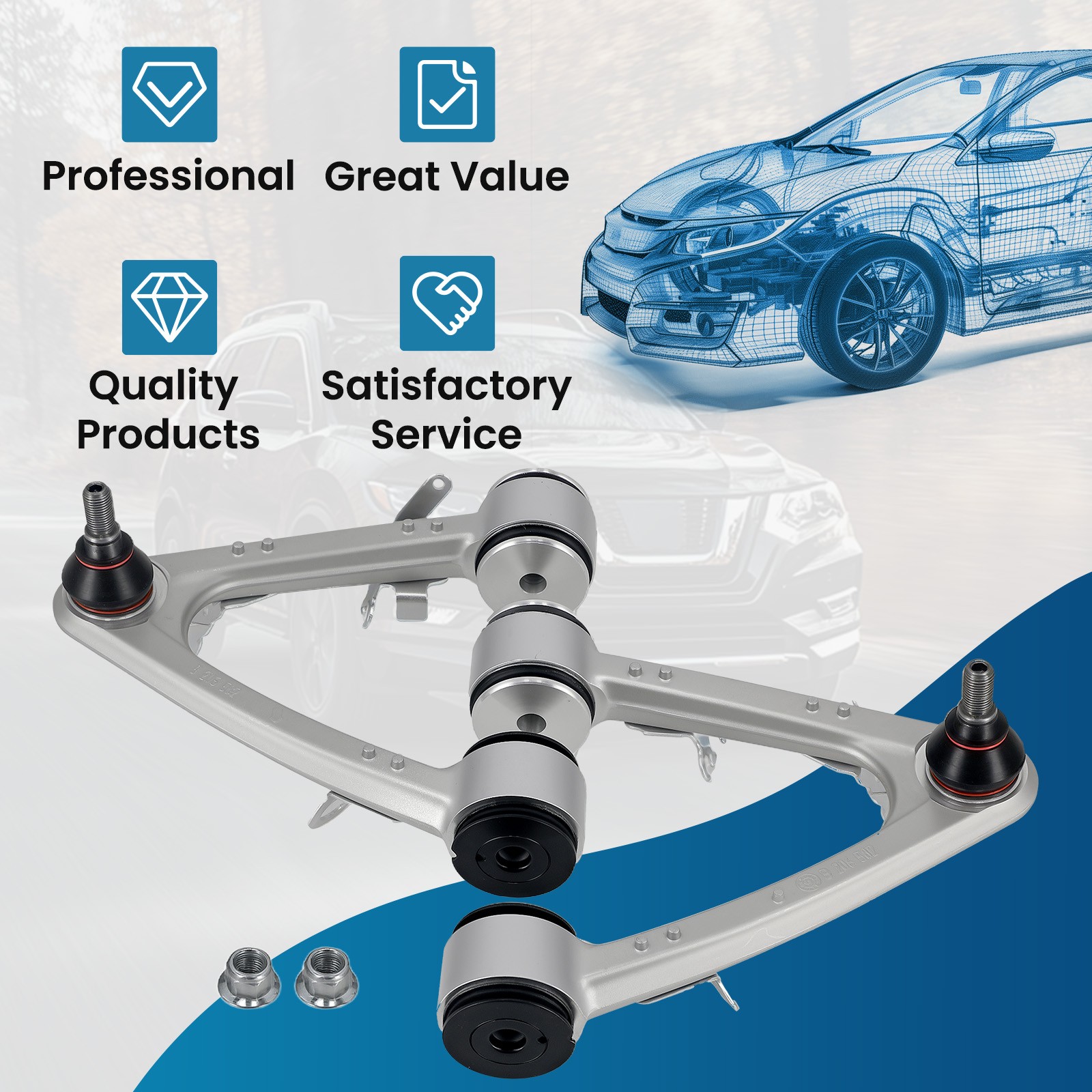 Maserati Quattroporte Front Upper Control arms 2 pcs P/N 980139893