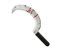 KostÜM ZubehÖR Halloween Deko Blutige Sichel 45 CM NEU OVP