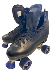 CHICAGO Sz 10 Premium Black Quad Roller Skates for Boys Men Classic