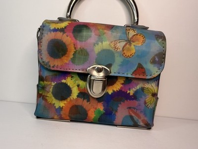 Vintage 1990s Holographic Butterflies/sunflowers Mini Box Purse