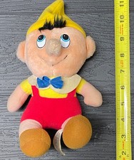 Pinocchio Sewn Stuffed Plush Pillow Toy Walt Disney Productions Vintage