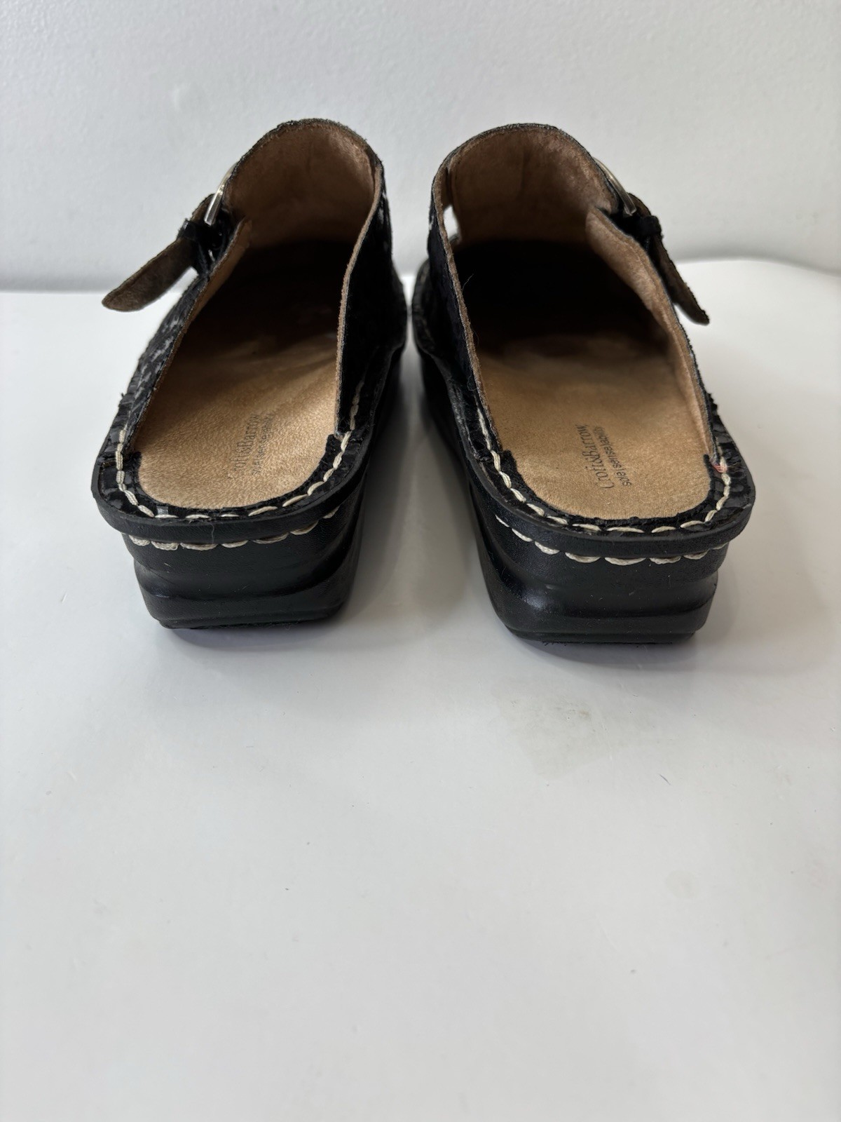 SAOLA Zoccoli da donna Croft & Barrow 7 M suola Sense Ability design stampa nero slip on