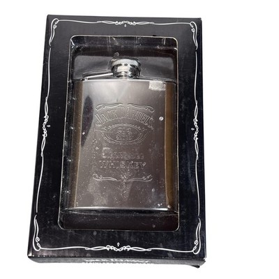 Jack Daniel's Stainless Steel Flask Old No 7 Tennessee Whiskey Box Gift Set New