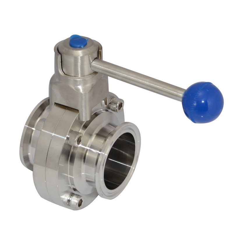 4" inch 102mm Pipe Tri Clamp Sanitary Butterfly Valve Stainless Steel 316