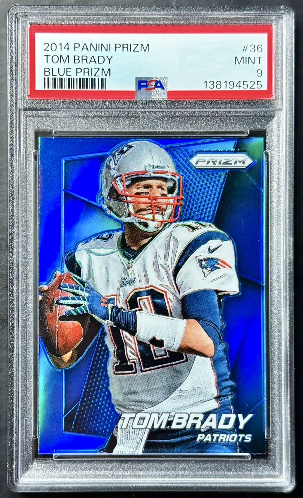 2014 Panini Prizm TOM BRADY #36 Blue Prizm SP PSA 9 Mint! New England Patriots