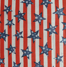 Patriotic Blue Stars on Red  White Stripes Cotton Quilting Fabric - By the Yard