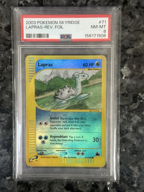 2003 POKEMON SKYRIDGE #71 LAPRAS-REVERSE FOIL PSA 8