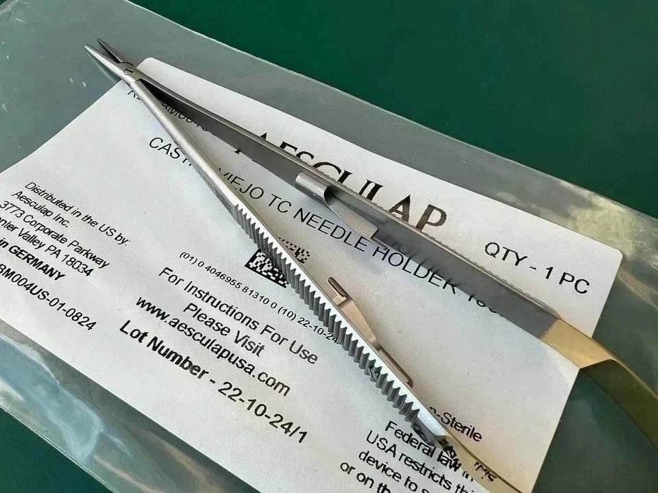 LOT OF 5 AESCULAP BM004US CASTROVIEJO TC NEEDLE HOLDER 180 MM - Image 2 of 4