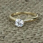 Art Deco 1.60 Ct White Diamond Vintage Wedding Ring 14K Yellow Gold Finish
