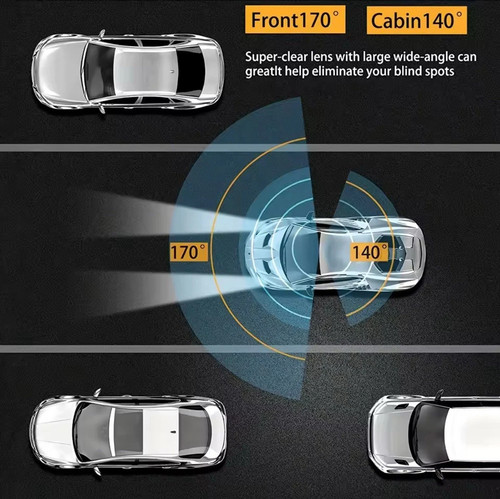 DASHCAM PER AUTO WIFI DVR CAR VIDEO CAMERA VISIONE NOTTURNA 2 CAM + SD 64GB - Picture 7 of 9