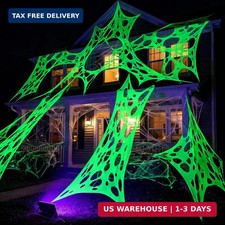 1360 Sqft Glow in the Dark Stretchy Spider Web Halloween Decoration