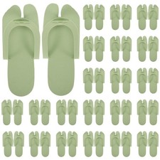 100 Pairs Sage Green Disposable Pedicure Slippers Foam Flip Flops Spa Sandal ...