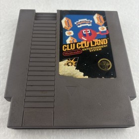 Clu Clu Land NES Nintendo 1985 5 Screw Cartridge Tested Working Black Box