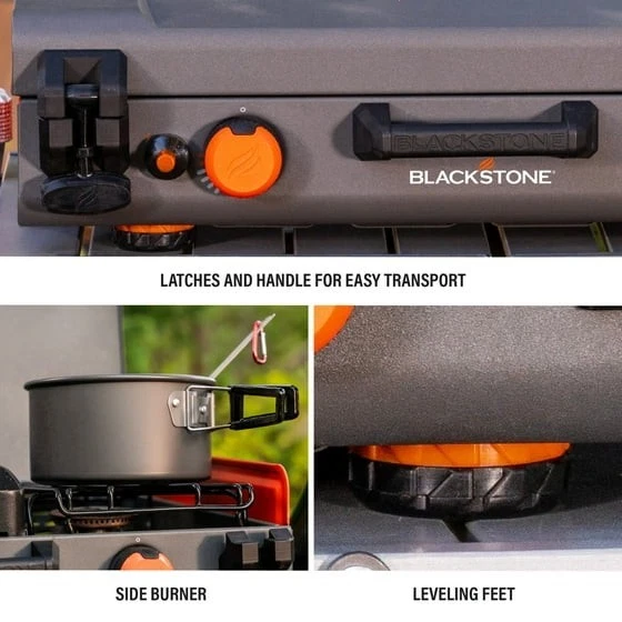 Blackstone Adventure Ready 12"x14” Propane Camping Griddle with Side Burner - Image 4 of 4