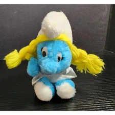 vintage 80s Peyo Smurfs Smurfette Plush figure 6 inches