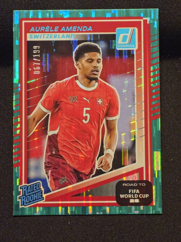 Aurèle Amenda /199 Teal Laser 2025-26 Panini Donruss RTWC #248 Switzerland