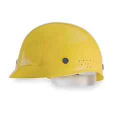 Bump Cap, Front Brim, Perforated Sides, Pinlock Suspension, 6 1/2 to 8, Yellow