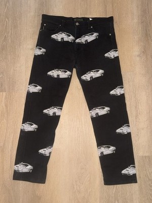 versace italy all over print car jeans finn fit 34 authentic 