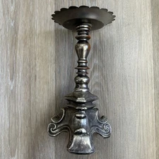 Vintage Antique Rubel Candle Holder 7.5" Metal Pillar Candleholder