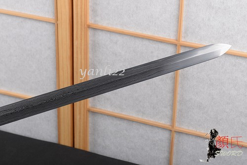 40'' Peony Damascus Folded Steel Jian Chinese Double Sharp Edge Functional Sword - Picture 9 of 12