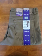 Weatherproof Vintage Men's Fleece Lined Stretch Canvas Pant 40x30 BROWN Regular
