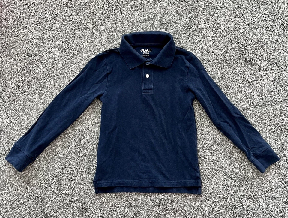 Uniforme Escolar Niños Manga Larga Polo Niños Lugar Talla Pequeña 5/6 Lote de 2 Foto 3 de 4