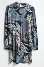Next Womens Paisley Shift Dress - Navy - Size 10 (D38)