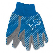NEW Licensed Football Blue  Grey Detroit Lions Gripped Utility Gloves