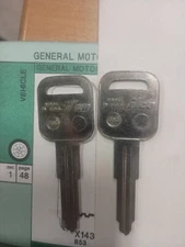 GM, General Motors, X143, B53, Vintage (2) Key Blanks.