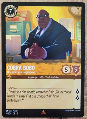 Disney Lorcana, Cobra Bobo - Nur einer vom Jugendamt, 4/204, deutsch